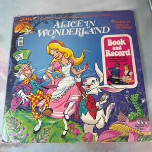 Vintage 1971 Alice In Wonderland Read Along Book & Record Vinyl Record